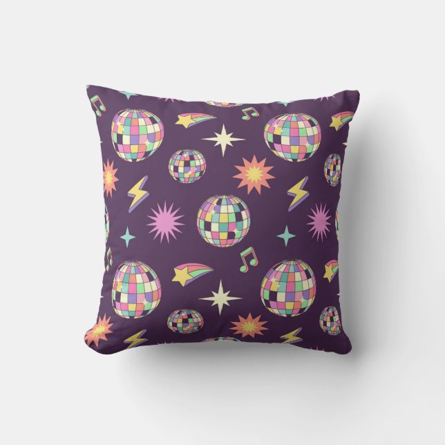Coussin Motif de disco Super rétro coloré (Recto)