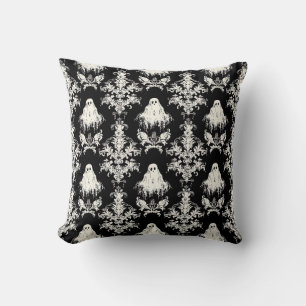 Coussin Motif de fantôme noir gothique