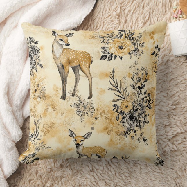 Coussin Motif de faon de la forêt rustique (Couverture)