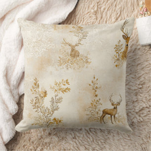 Coussin Motif de faon floral vintage