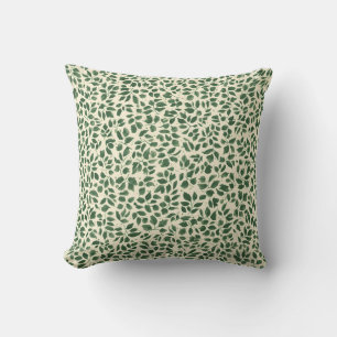 Coussin Motif de feuillage de feuilles botaniques vert sau