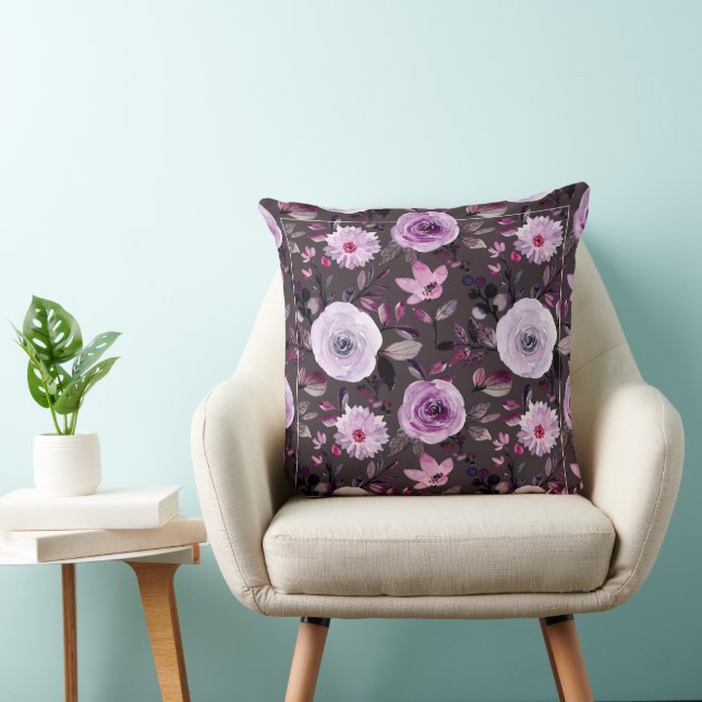 Coussin motif de feuillage, feuilles botaniques, conceptio (Chaise)