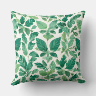 Coussin Motif de feuillage vert luxuriant