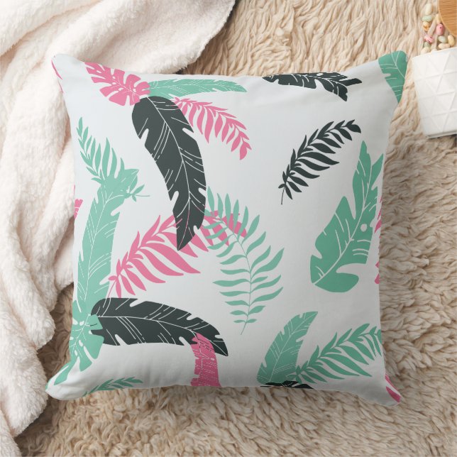 Coussin Motif de feuille botanique tropicale (Couverture)