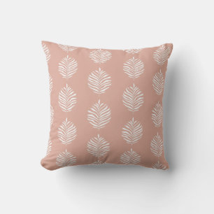 Coussin Motif de feuille de palmier minimaliste rose pouss