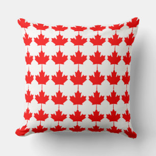 Coussin Motif de feuille d'érable rouge du Canada