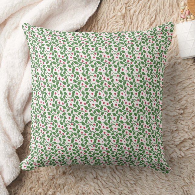 Coussin Motif de feuille florale rouge, sans couture botan (Couverture)