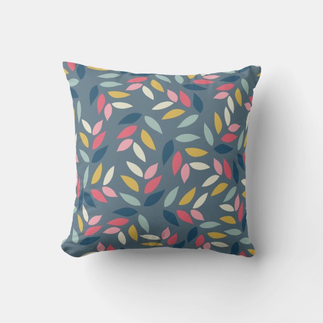 Coussin Motif de feuille inspiré par automne abstrait (Recto)