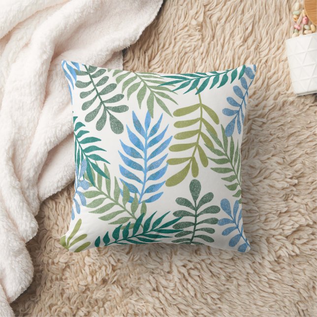 Coussin Motif de feuille pailletée tropicale (Couverture)