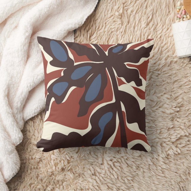 Coussin Motif de feuille rétro abstrait  (Couverture)