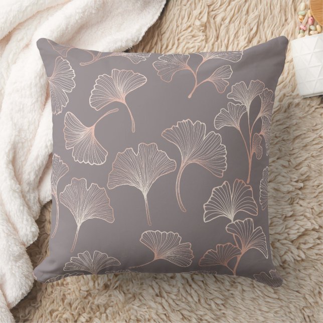 Coussin Motif de feuille rose Art Déco (Couverture)