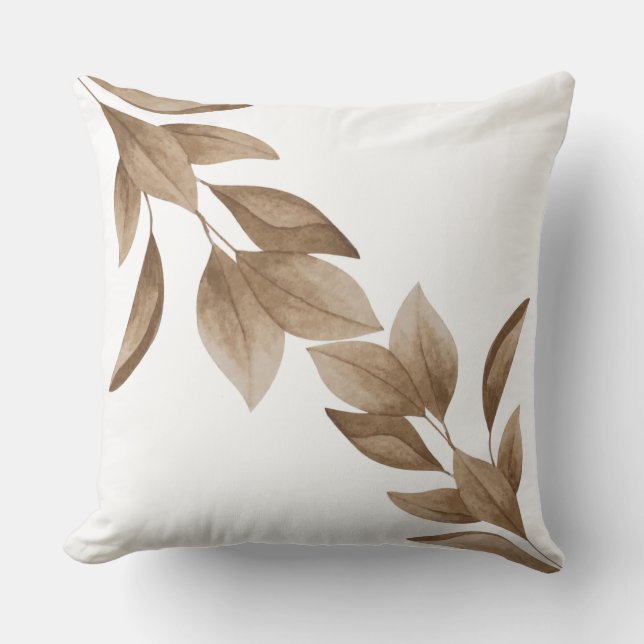Coussin Motif de feuille sèche (Recto)