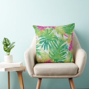 Coussin Motif de feuille tropicale - Aquarelle tissu de la