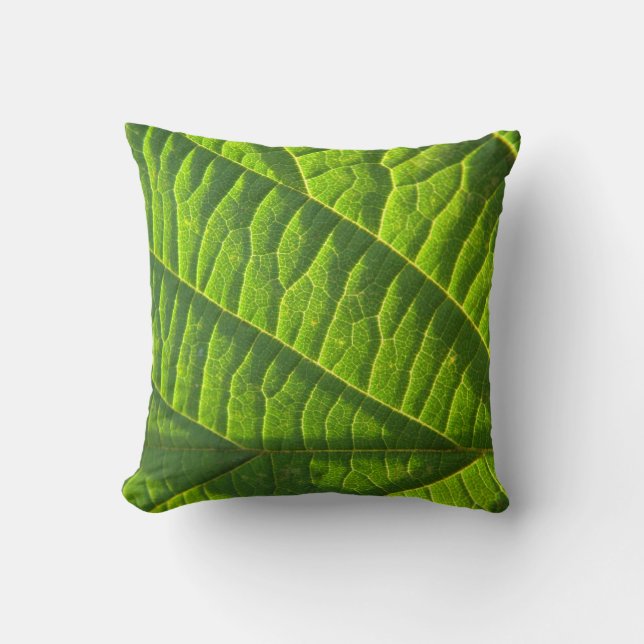 Coussin Motif de feuille verte cool (Recto)