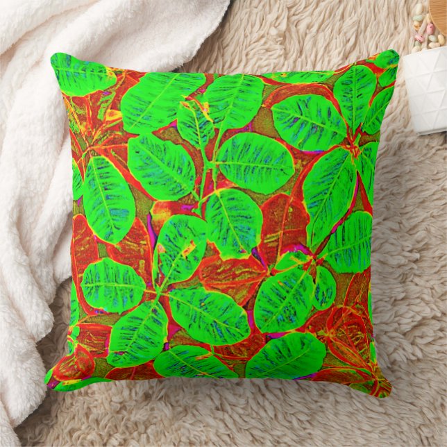 Coussin Motif de feuille verte luxuriante (Couverture)