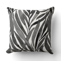 motif de feuilles aquarelles noir et blanc