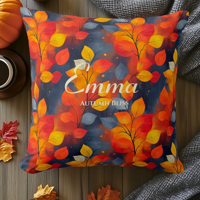 Coussin Motif de feuilles Automne Plaisir | Décoration d'i (Créateur téléchargé)