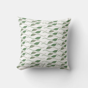 Coussin Motif de feuilles botaniques dessiné à la main