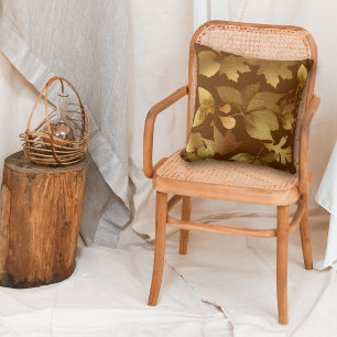 Coussin Motif de feuilles d'automne d'or