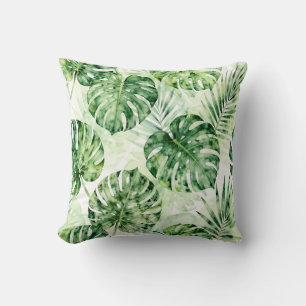 Coussin Motif de feuilles de monstera et de palmier tropic