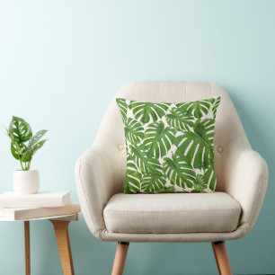 Coussin Motif de feuilles de palmier vertes