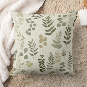 Coussin Motif de feuilles pressées botaniques – Impression