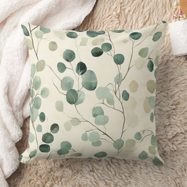 Coussin Motif de feuilles pressées botaniques – Impression (Couverture)