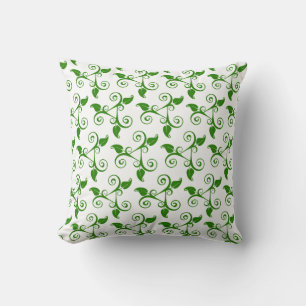Coussin Motif de feuilles vertes tropicales élégantes sur