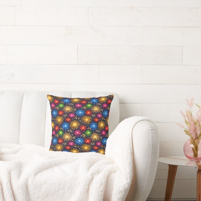 Coussin Motif de feux d'artifice brillants de minuit (Canapé)