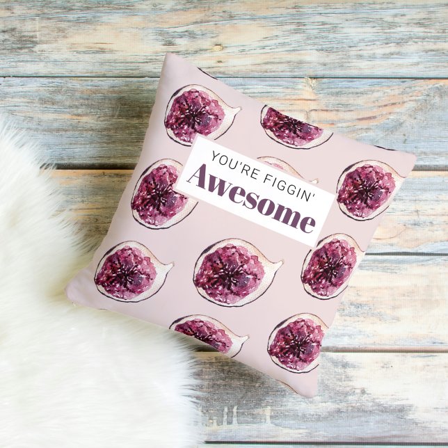 Coussin Motif de Fig violet moderne & Vous êtes Figgin' Aw (Créateur téléchargé)