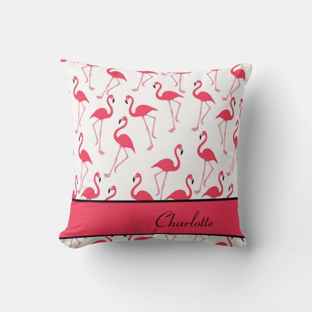 Coussin Motif de Flamant rose (Recto)