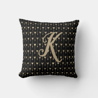 Coussin Motif de flèche de Parties scintillant noir et or