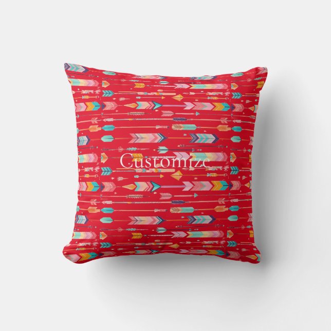 Coussin Motif de flèche multicolore Thunder_Cove (Recto)