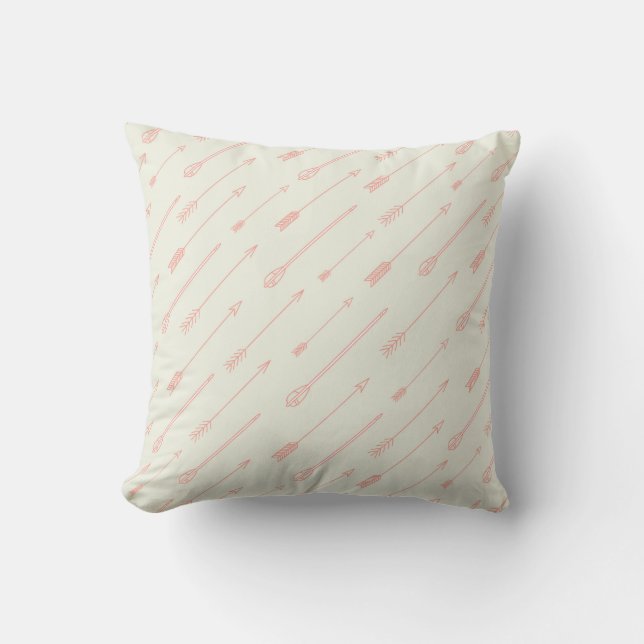 Coussin Motif de flèches décrit par corail (Recto)
