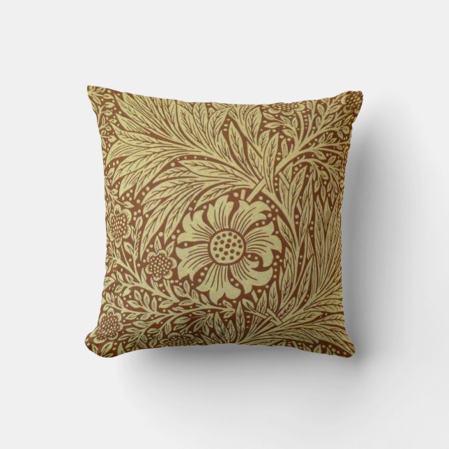 Coussin Motif de fleur antique de souci de William Morris (Recto)