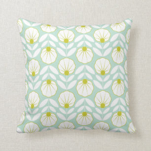 Coussin Motif de fleur Chartreuse blanc Girly sur la
