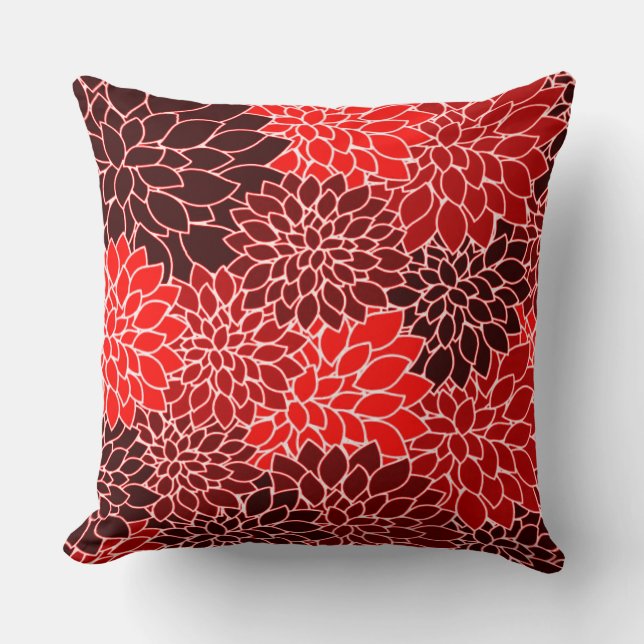 Coussin Motif de fleur de dahlia rouge Bold Expressions (Recto)