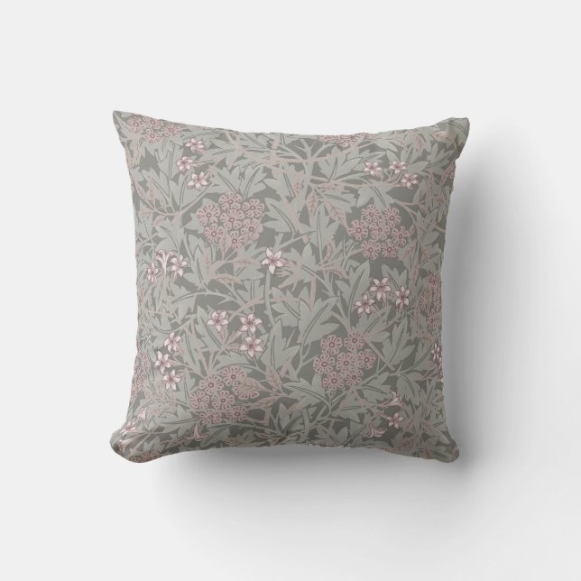 Coussin Motif de fleur de jasmin de William Morris (Recto)