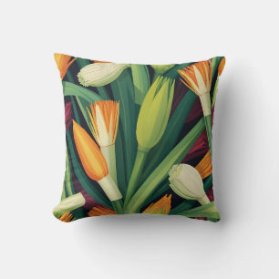 Coussin Motif de fleur d'oignon vibrant