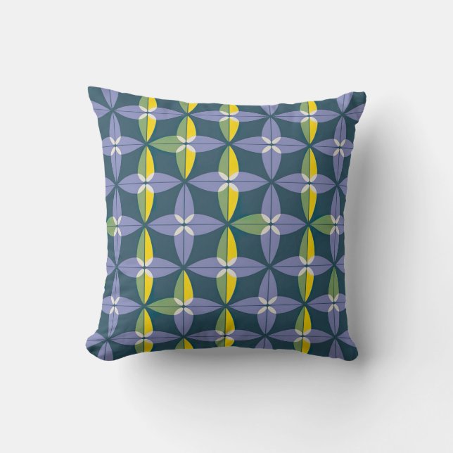 Coussin Motif de fleur géométrique (Recto)