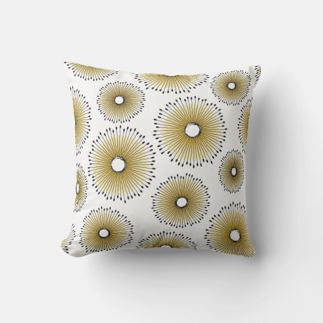 Coussin Motif de fleur moderne de pissenlit en jaune de (Recto)