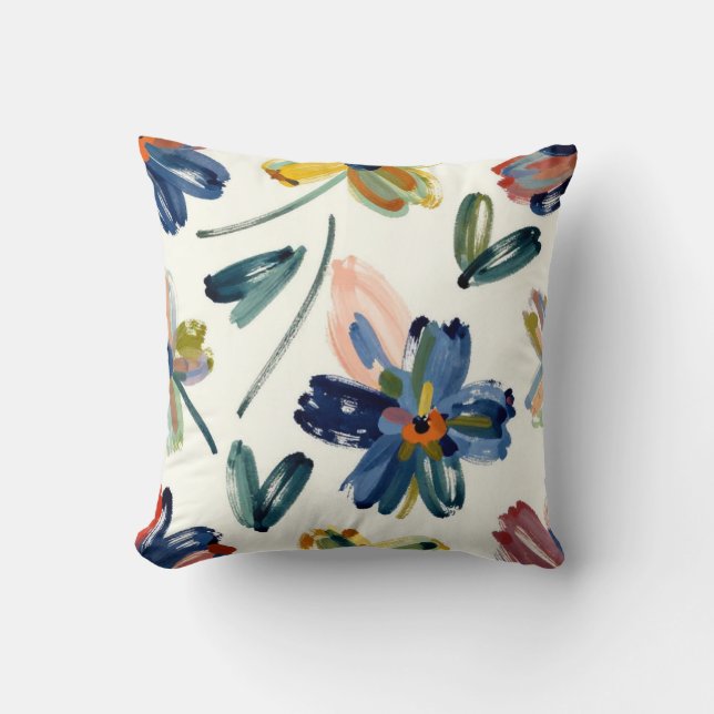 Coussin Motif de fleur sauvage impressionniste abstrait av (Recto)
