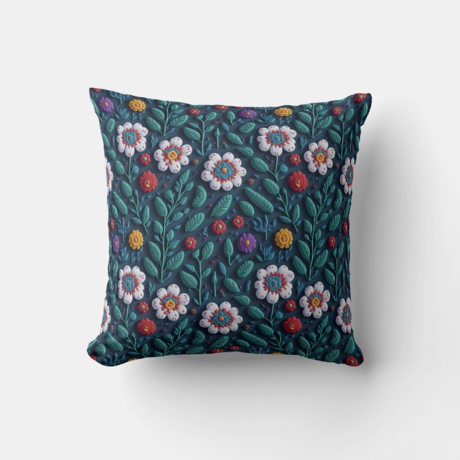 Coussin motif de fleurs (Recto)