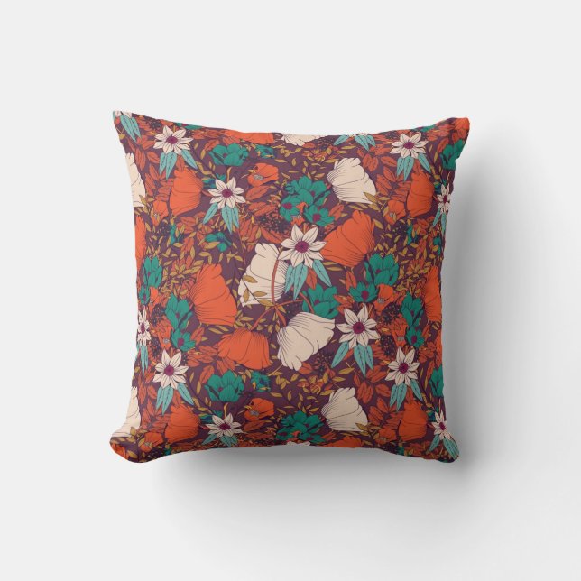Coussin Motif de fleurs colorées (Recto)