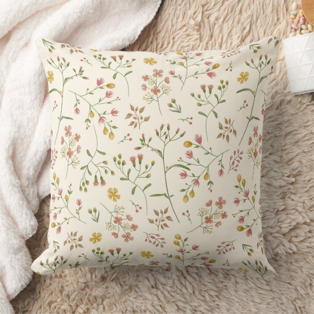 Coussin Motif de fleurs d'aquarelle (Couverture)