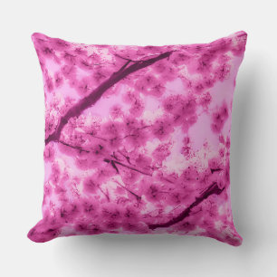 Coussin Motif de fleurs de cerisier d'aquarelle