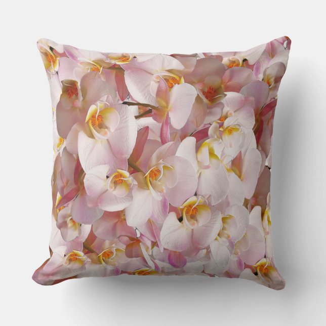 Coussin motif de fleurs de couleur rose (Recto)