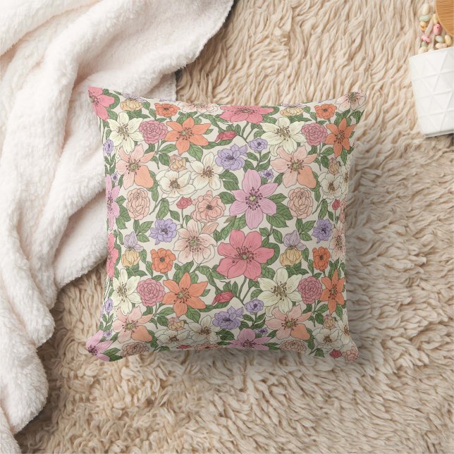 Coussin Motif de fleurs de la Bible dessinées à la main (Couverture)