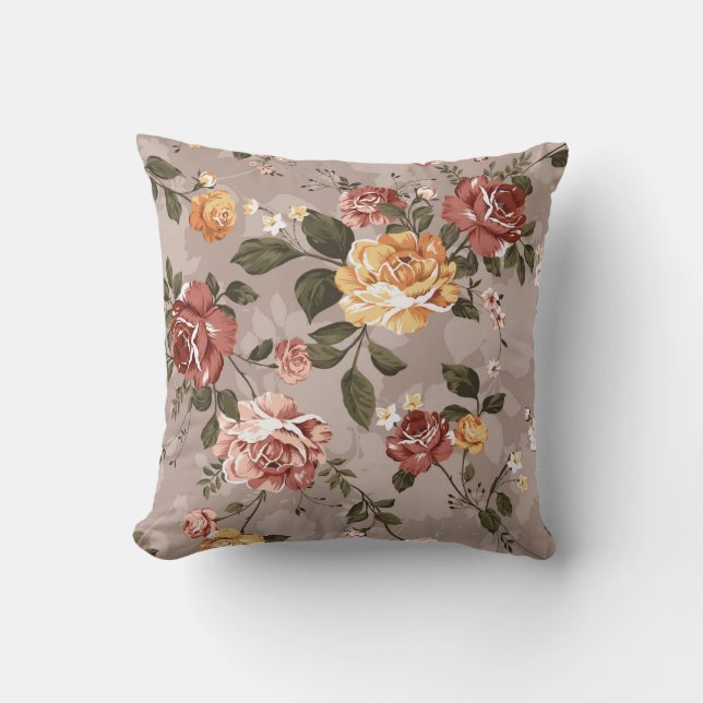 Coussin motif de fleurs design textile illustration textil (Recto)