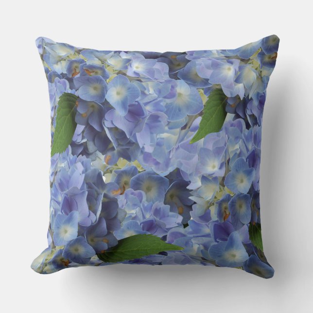 Coussin motif de fleurs en bleu (Recto)
